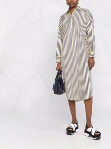 P.A.R.O.S.H. Gestreepte midi-blousejurk - Blauw