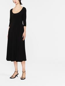 normakamali Norma Kamali Midi-jurk met U-hals - Zwart