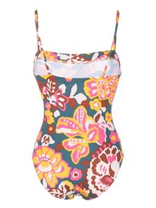 ERES Badpak met bloemenprint - Blauw