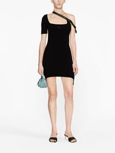 Courrèges Asymmetrische mini-jurk met banddetail - Zwart