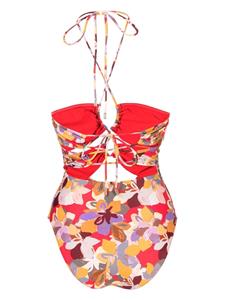 rebeccavallance Rebecca Vallance Badpak met abstracte print - Rood