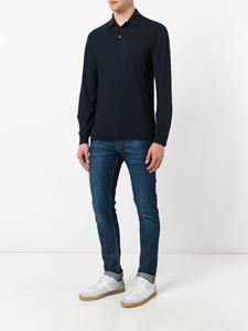 Zanone poloshirt met lange mouwen - Blauw