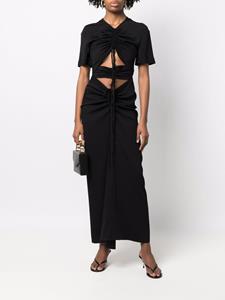 christopheresber Christopher Esber T-shirtjurk met ruches - Zwart