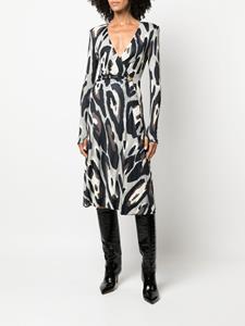 robertocavalli Roberto Cavalli Wikkeljurk met dierenprint - Beige