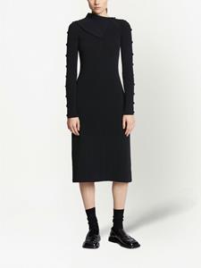 Proenza Schouler Geribbelde midi-jurk - Zwart