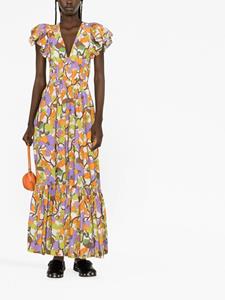 ladoublej La DoubleJ Midi-jurk met bloemenprint - Groen