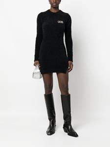 GCDS Mini-jurk met logo van kristal - Zwart