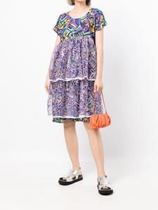 tatachristiane Tata Christiane T-shirtjurk met print - Paars