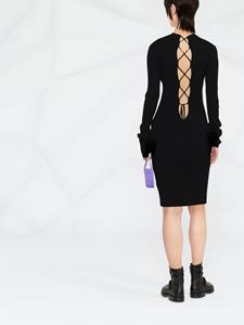 philippplein Philipp Plein Midi-jurk met veterdetail - Zwart