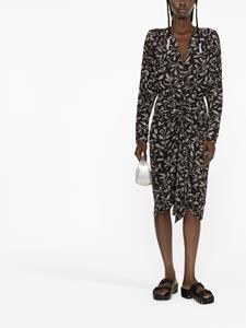 marantétoile MARANT ÉTOILE Danalia gewikkelde midi-jurk - Zwart
