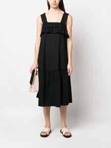 ralphlaurenrrl Ralph Lauren RRL Midi-jurk met ruches - Zwart