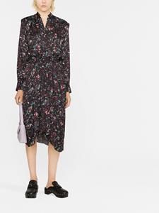 marantétoile MARANT ÉTOILE Midi-jurk met bloemenprint - Zwart