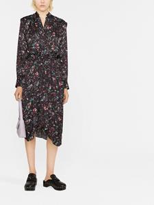 MARANT ÉTOILE Midi-jurk met bloemenprint - Zwart