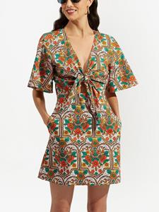 ladoublej La DoubleJ Mini-jurk met bloemenprint - Beige