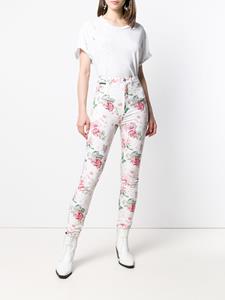 philippplein Philipp Plein Jeans met roosprint - Wit