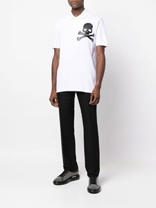 philippplein Philipp Plein Poloshirt met doodskoppatch - Wit