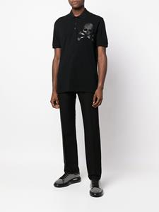 philippplein Philipp Plein Poloshirt met doodskoppatch - Zwart