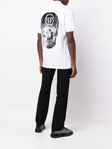 philippplein Philipp Plein Poloshirt met doodskopprint - Wit