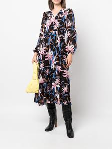 dvfdianevonfurstenberg DVF Diane von Furstenberg Midi-jurk met bloemenprint - Zwart