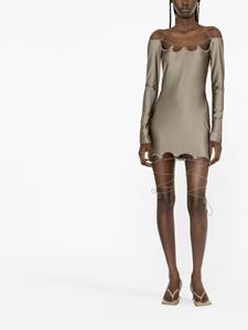 theattico The Attico Off-shoulder mini-jurk - Groen