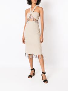 Olympiah Midi-jurk met halternek - Beige