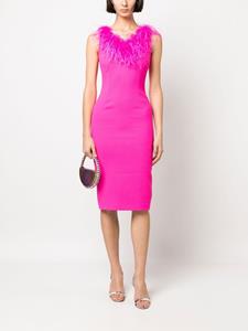 STYLAND Midi-jurk met veren afwerking - Roze
