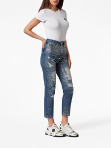 philippplein Philipp Plein Broek verfraaid met kristallen - Blauw