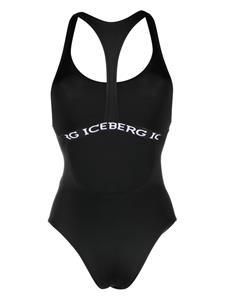 Badpak met logoprint - Zwart