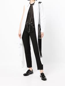 Y's Jeans met contrasterende stiksels - Zwart