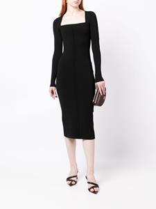 victoriabeckham Victoria Beckham Jurk met vierkante hals - Zwart