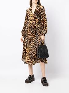 Stella McCartney Midi-jurk met luipaardprint - Bruin