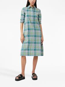 GANNI Geruite blousejurk - Blauw