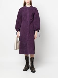 PAULA Midi-jurk met pofmouwen - Paars