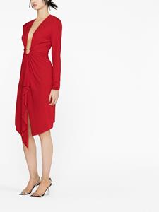 alexandrevauthier Alexandre Vauthier Midi-jurk met gedrapeerd detail - Rood