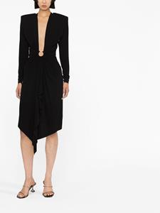 alexandrevauthier Alexandre Vauthier Midi-jurk met V-hals - Zwart