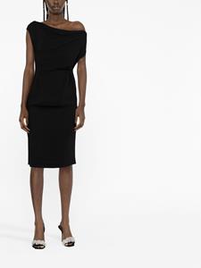 alexandrevauthier Alexandre Vauthier Gedrapeerde midi-jurk - Zwart