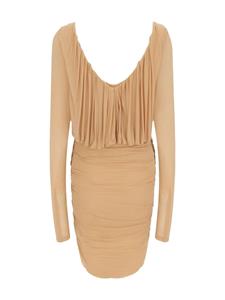 saintlaurent Saint Laurent Mini-jurk met V-hals - Beige