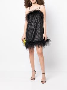 gilda&pearl Gilda & Pearl Seraphina jurk met veren afwerking - Zwart