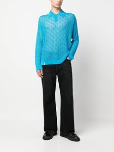 Bonsai Poloshirt met print - Blauw