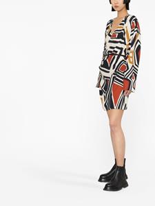 DSQUARED2 Wikkeljurk met geometrische print - Wit