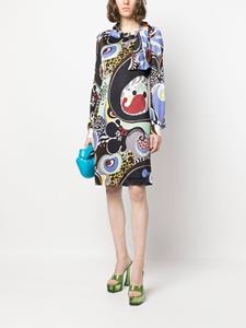 Moschino Midi-jurk met abstracte print - Zwart