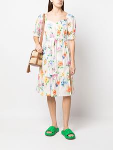 boutiquemoschino Boutique Moschino Midi-jurk met bloemenprint - Wit