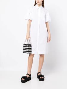 Blousejurk met pofmouwen - Wit
