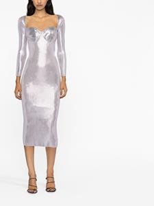 marialuciahohan Maria Lucia Hohan Jurk met metallic-effect - Grijs