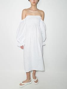 Sleeper Linnen midi-jurk - Wit