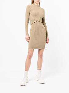 dionlee Dion Lee Ribgebreide mini-jurk - Groen