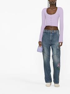 alessandrarich Alessandra Rich Jeans met stras - Blauw