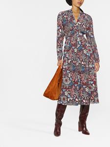 dvfdianevonfurstenberg DVF Diane von Furstenberg Midi-jurk met bloemenprint - Rood