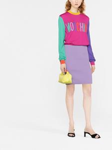 Moschino Intarsia gebreide sweaterjurk met logo - Roze