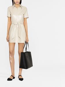 Nanushka Blousejurk van imitatieleer - Beige